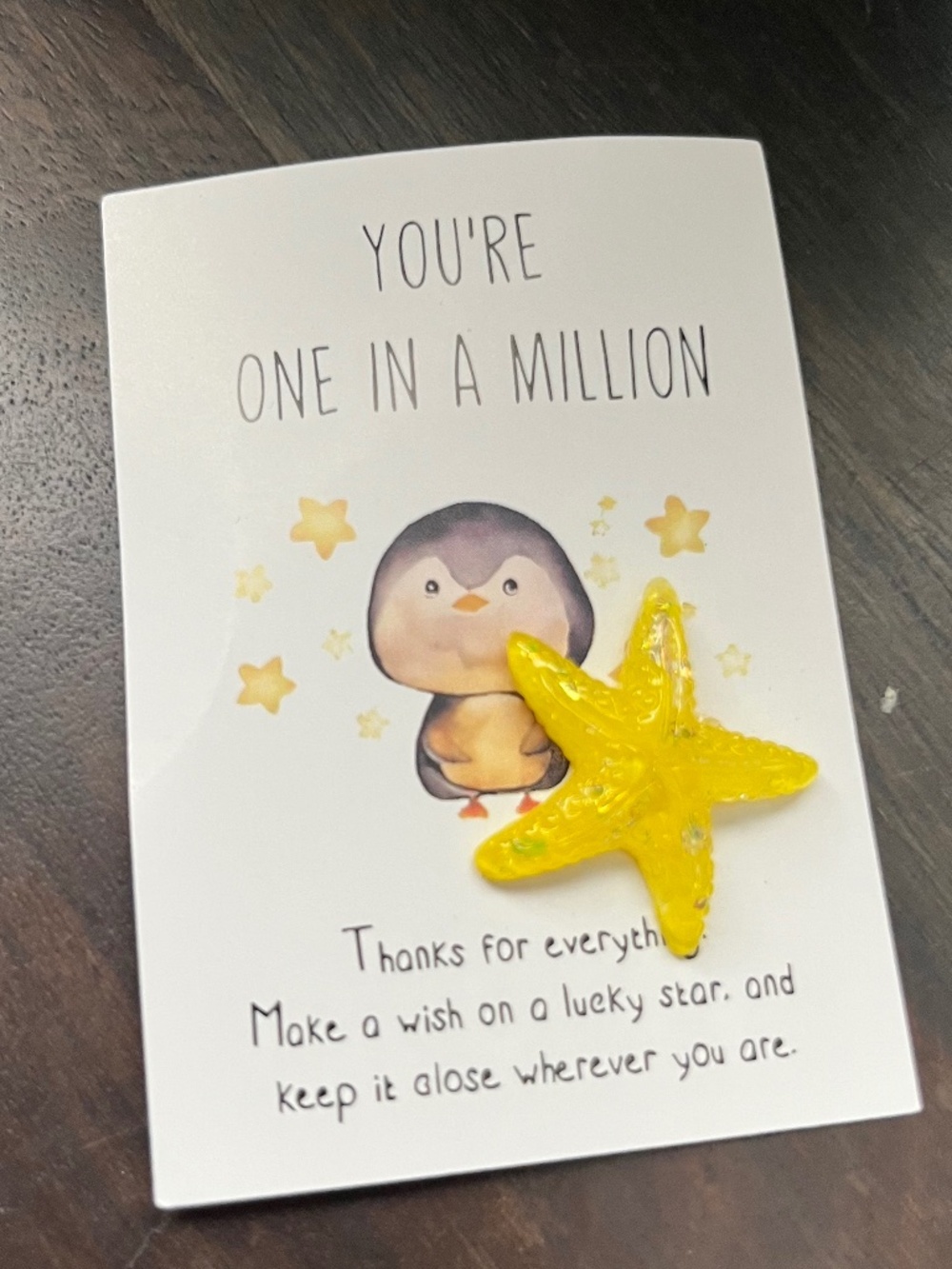 Lucky Star Pocket Hug Card and Token NEW - Picture 2 of 4